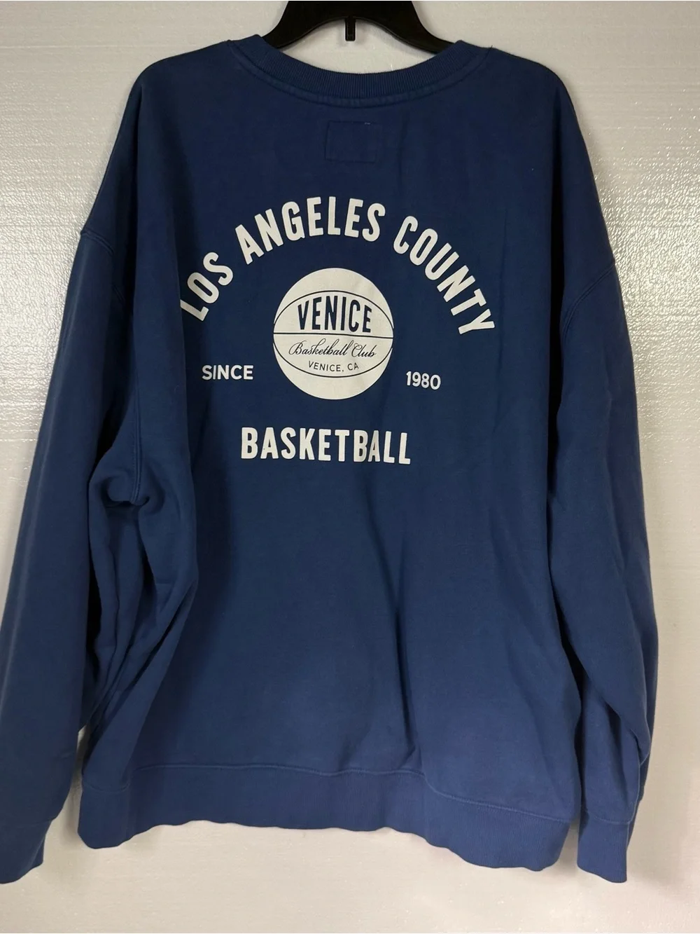 Old Navy Sweatshirt Men 3XL Tall Blue Graphic LA Crewneck Pullover Relaxed